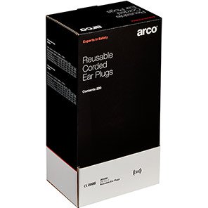 Corded Reusable Earplugs (Pack of 200 Pairs)