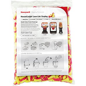 Howard Leight Laser Lite Disposable Earplugs (Refill of 200 Pairs)