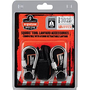 Squids 3025 Retractable Tool Lanyard Carabiners (Pack of 3)