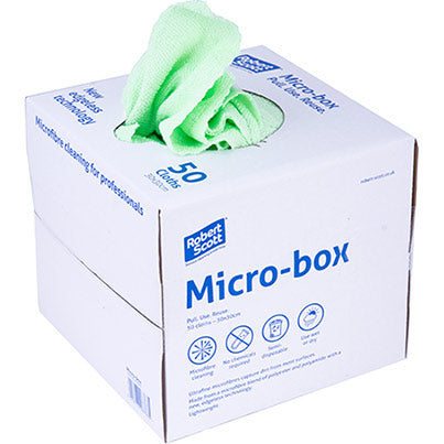 Robert Scott Micro-Box Microfibre Cleaning Cloths (Box of 50)