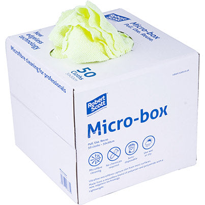 Robert Scott Micro-Box Microfibre Cleaning Cloths (Box of 50)