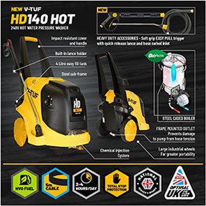 V-TUF Professional Hot Water Pressure Washer 240V