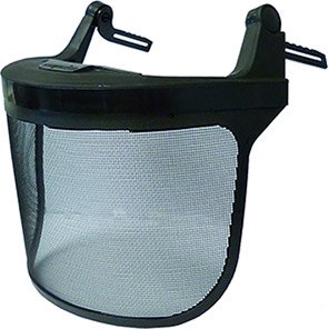 Helmet-Mounted Mesh Forestry Face Shield