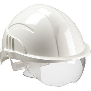 Vision Plus Unvented Reduced-Peak Wheel-Ratchet Safety Helmet