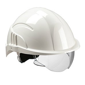 Vision Plus Unvented Wheel-Ratchet Safety Helmet with Visor