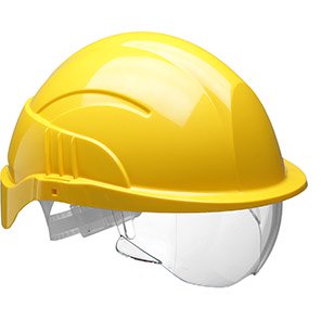 Vision Plus Unvented Reduced-Peak Wheel-Ratchet Safety Helmet