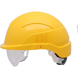 Vision Plus Unvented Reduced-Peak Wheel-Ratchet Safety Helmet