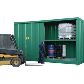 Empteezy 32-Drum/Eight-IBC Bunded Chemical Storage Container