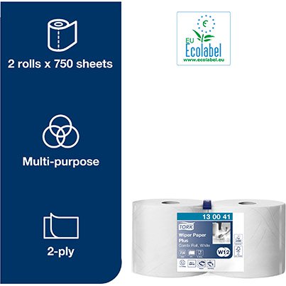 W2 Combi Wiping Paper Plus Towel Roll 255m (Case of 2)