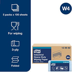 W4 Industrial Heavy-Duty Wiping Paper Towel Pack (Case of 5)