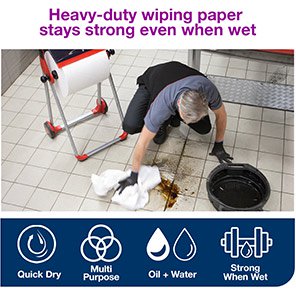 Combi Heavy-Duty Wiping Paper Towel Roll 170m (Case of 2)