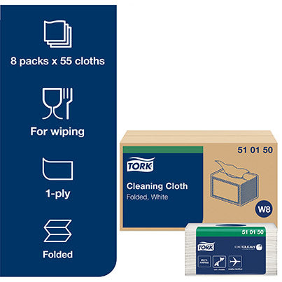 W8 Folded Cleaning Cloths Pack (Case of 8)