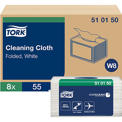 W8 Folded Cleaning Cloths Pack (Case of 8)