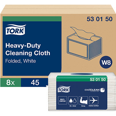 W8 Folded Heavy-Duty Cleaning Cloths Pack (Case of 8)