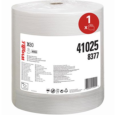 WypAll X80 Power Clean 8377 Cleaning Cloths Roll 147m