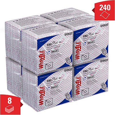 Kimberly-Clark WypAll X80 Plus 19127 Cleaning Cloths Pack (Box of 8)