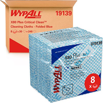 Kimberly-Clark WypAll X80 Plus 19139 Cleaning Cloths Pack (Box of 8)