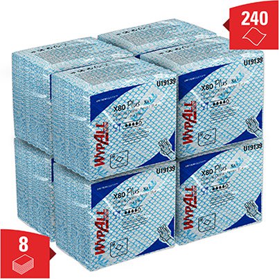 Kimberly-Clark WypAll X80 Plus 19139 Cleaning Cloths Pack (Box of 8)
