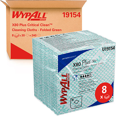 WypAll X80 Plus 19154 Cleaning Cloths Pack (Box of 8)