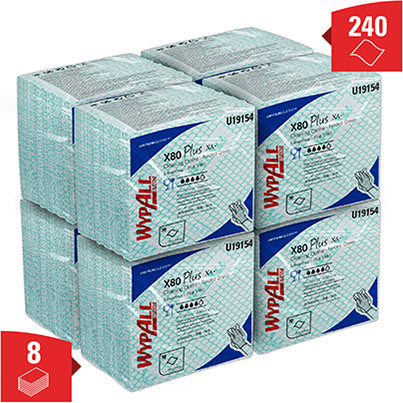 WypAll X80 Plus 19154 Cleaning Cloths Pack (Box of 8)