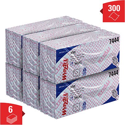 Kimberly-Clark WypAll X50 7444 Cleaning Cloths Pack (Box of 6)