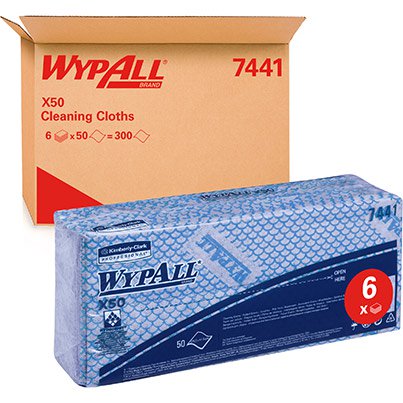 Kimberly-Clark WypAll X50 7441 Cleaning Cloths Pack (Box of 6)