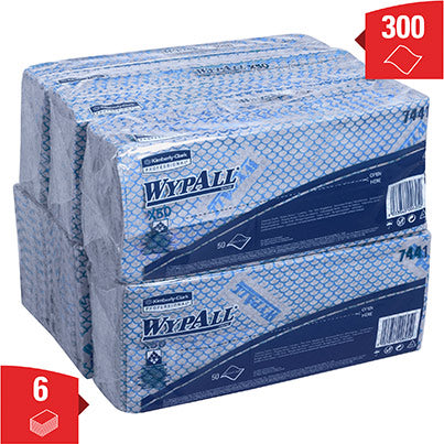 WypAll X50 7443  Cleaning Cloths Pack (Box of 6)