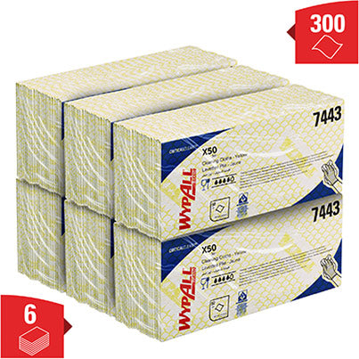 WypAll X50 7443  Cleaning Cloths Pack (Box of 6)