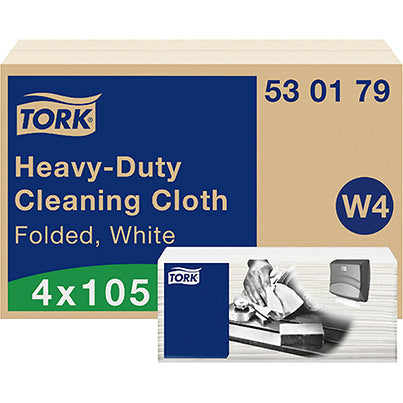 W4 Folded Heavy-Duty Cleaning Cloths Pack (Case of 4)