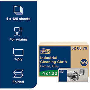 W4  Folded Industrial Cleaning Cloths Pack (Box of 4)