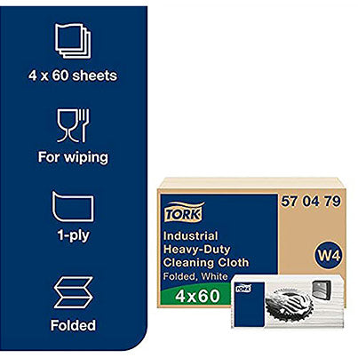 W4 Folded Industrial Heavy-Duty Cleaning Cloths Pack (Box of 4)