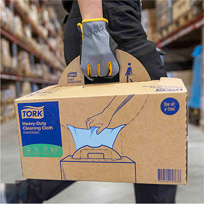 W7 Folded Heavy-Duty Cleaning Cloths Roll in Handy-Box 69m