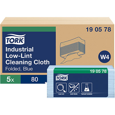 W4 Folded Industrial Low-Linting Cleaning Cloths Pack (Box of 5)