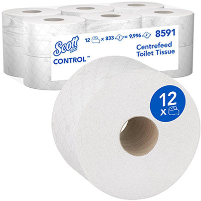 Kimberly-Clark Control 8591 Centrefeed Toilet Roll 204m (Pack of 12)