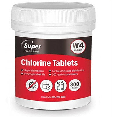 Super Professional W4 Chlorine Disinfectant Tablets (Tub of 300)