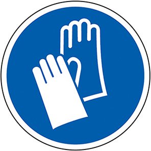 Self-Adhesive Blue Wear Gloves Symbol Floor Graphic 200mm