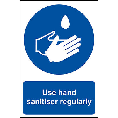 Self-Adhesive Vinyl “Use Hand Sanitiser Regularly” Sign 200mm x 300mm