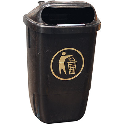 Black 50L Wall-Mounted Bin