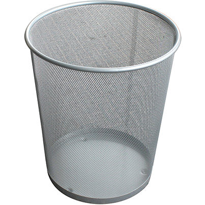 Silver 14L Metal Waste Basket