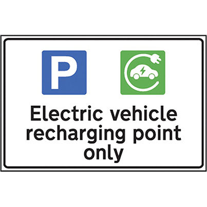 PVC "Electric Vehicle Recharging Point..." Sign 300mm x 200mm