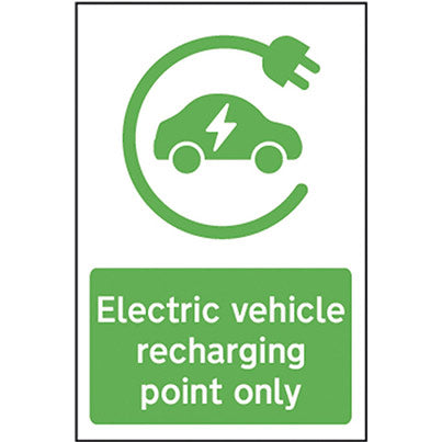 PVC "Electric Vehicle Recharging Point..." Sign 200mm x 300mm