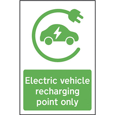 PVC "Electric Vehicle Recharging Point..." Sign 300mm x 400mm