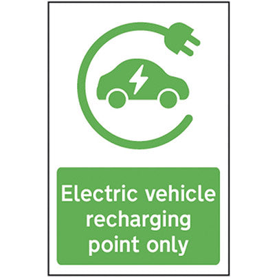 ACPC "Electric Vehicle Recharging... " Sign with Vertical Channel 300mm x 400mm