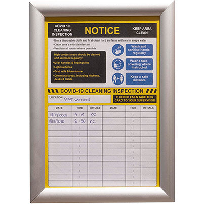 COVID-19 Cleaning Inspection Pack with Snap Frame