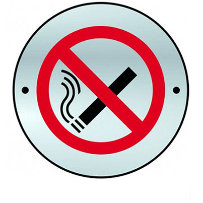 Satin Aluminium No Smoking Door Disc