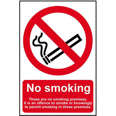 Window-Cling "No Smoking These Are No Smoking..." Sign 200mm x 300mm