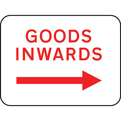 Dibond Rectangular "Goods Inwards"  Sign 600mm x 450mm