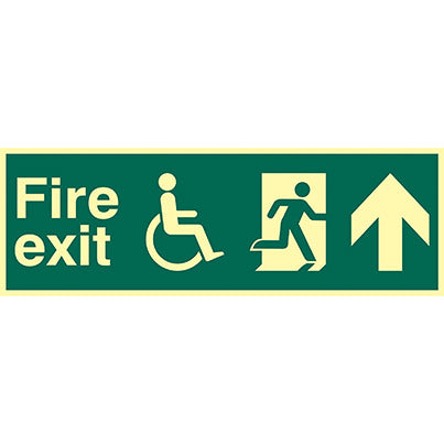 PVC Photoluminescent "Fire Exit"  Sign 450mm x 150mm