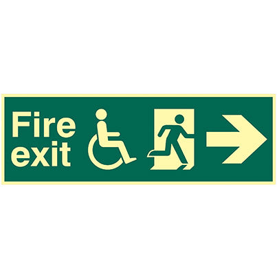 PVC Photoluminescent "Fire Exit"  Sign 450mm x 150mm