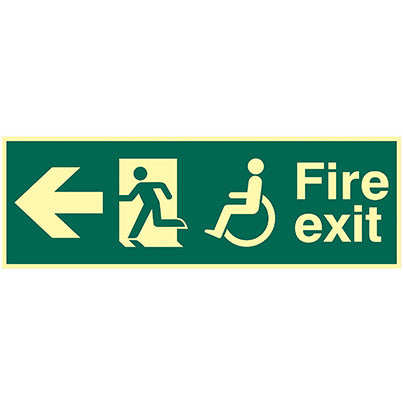 PVC Photoluminescent "Fire Exit"  Sign 450mm x 150mm